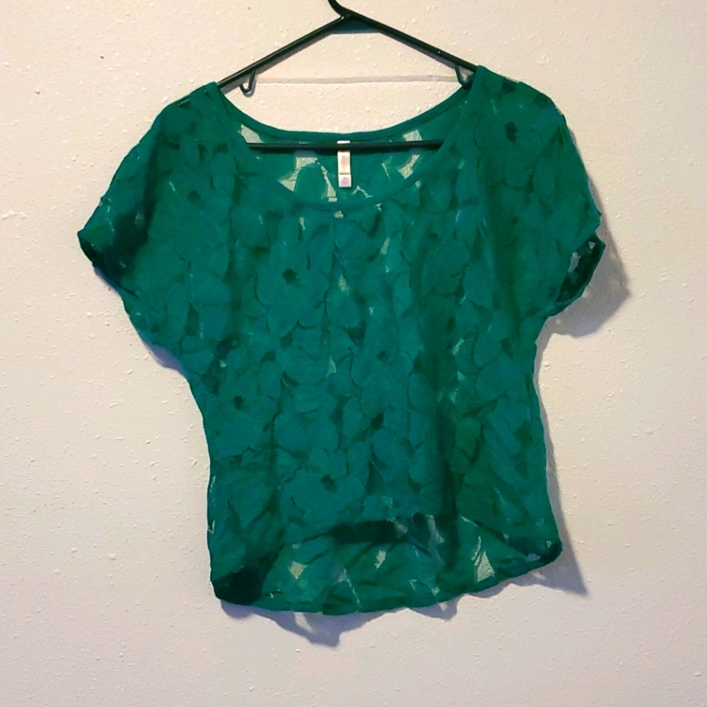 Bright Green Transparent Top Layer Over Cami